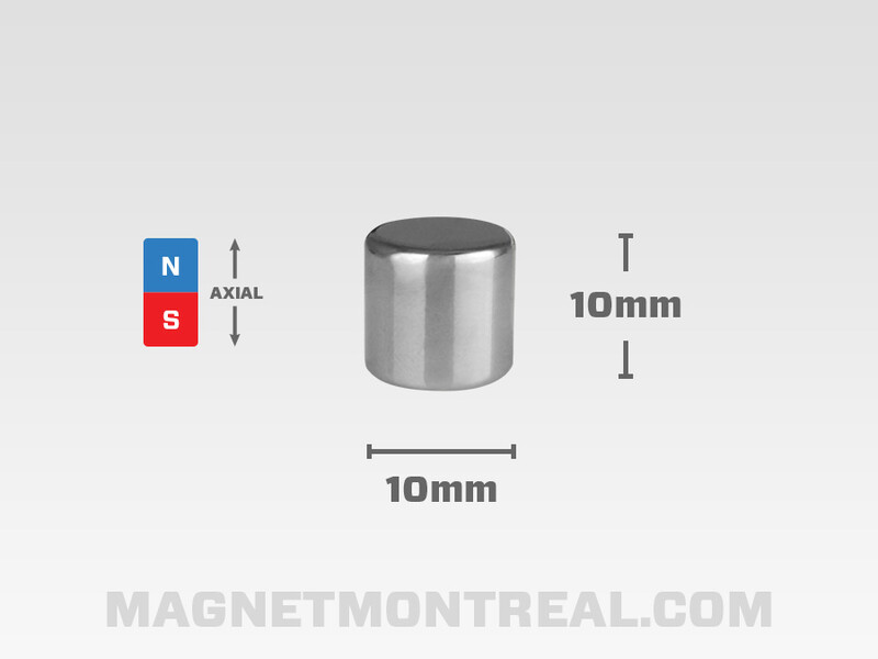 Long Neodymium Cylinder Magnet, 25mm long (0.98")