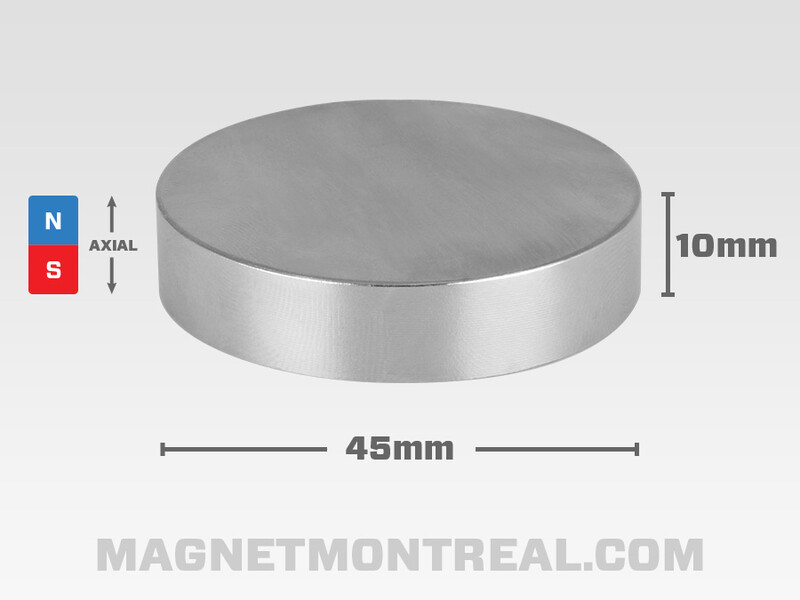 Extra Large Cylinder Neodymium magnet, 4.5cm wide (1.77" wide)