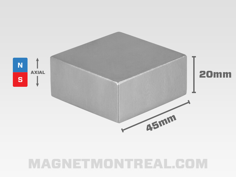 Extra Large Rectangle Neodymium magnet 4.5cm wide (1.77" wide)