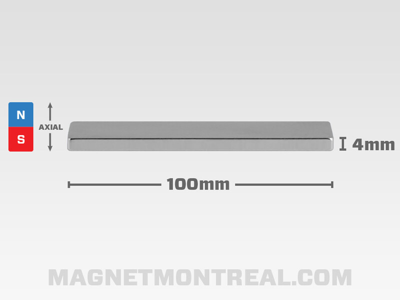 Mince Aimant Rectangle au Néodymium 3.5 cm de long (1.38")