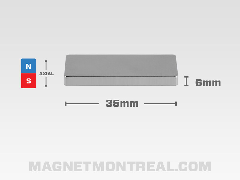 Rectangle Plate Neodymium Magnet 3.5cm long (1.38)