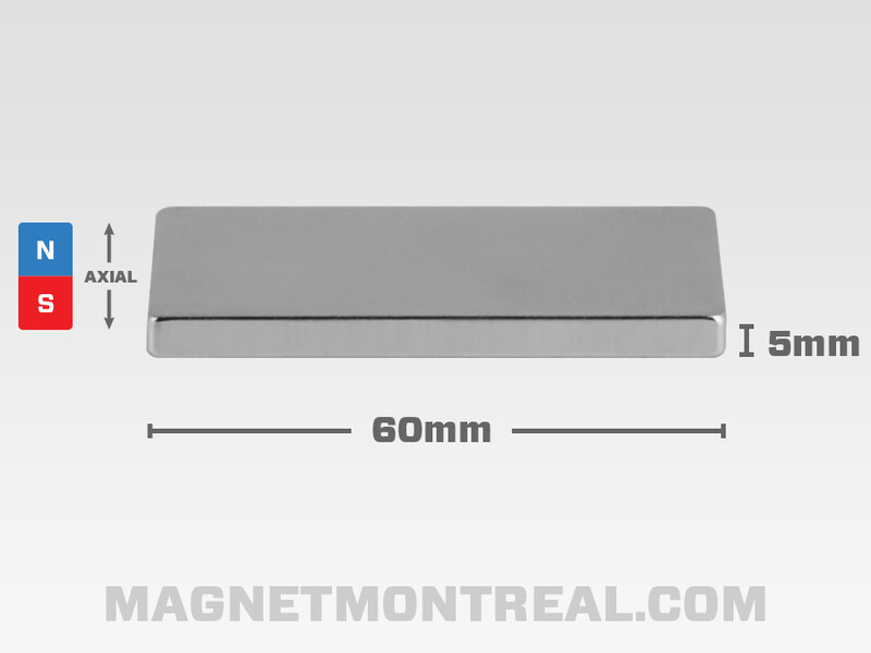 Rectangle Plate Neodymium Magnet 6cm long